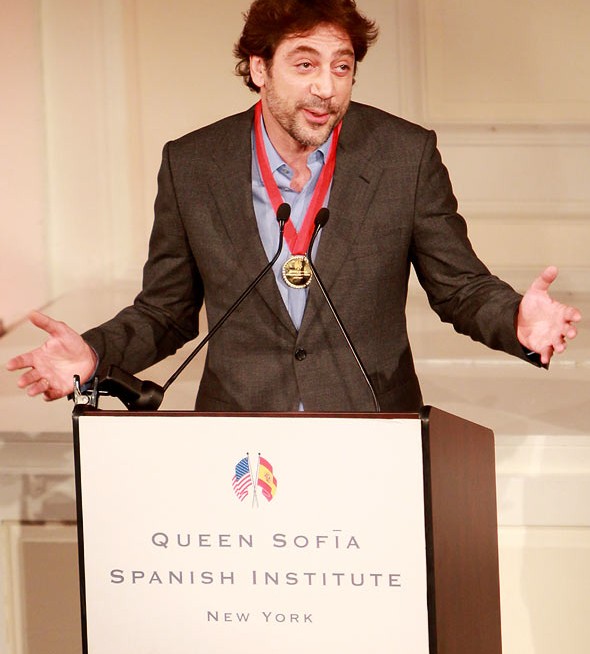 Javier Bardem receives gold medal from Spain's Queen Sofia
