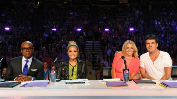 The X Factor Season 2 Panel with Demi Lovato and Britney Spears